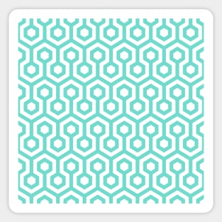 Geometric Pattern: Looped Hexagons: Blue Sticker